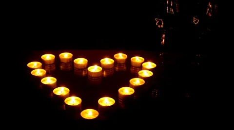 Heart from burning candles Stock Footage 35303361