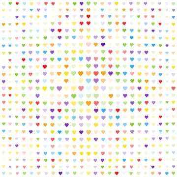 Heart Burst Pattern of Love, vector illustration, lots of colorful hearts sho Stock Illustration