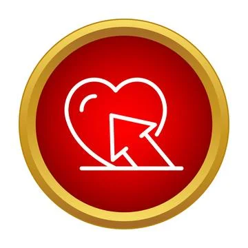 Heart like button icon with cursor clicking Stock Illustration