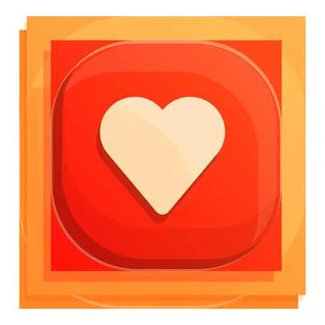 Heart like button interface icon, cartoon style Stock Illustration