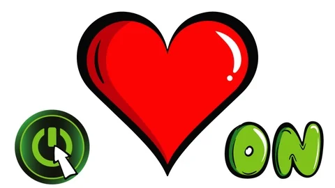 Heart with on button white Stock Footage 112246740