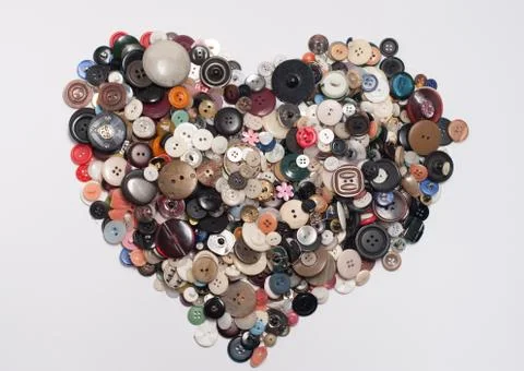 Heart from buttons 스톡 사진