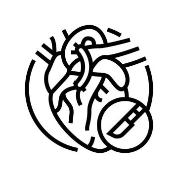 Heart bypass surgery line icon vector illustration Stock Illustration