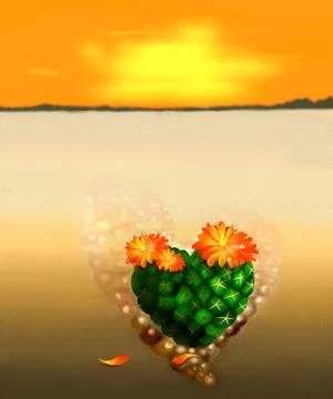 Heart Cactus Stock Illustration