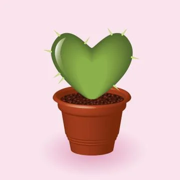 Heart cactus Stock Illustration