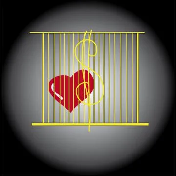 Heart in a cage Stock Illustration