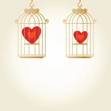 Heart in cage - vector Stock-Illustration