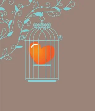 Heart in cage - vector 스톡 일러스트