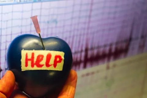 Heart call HELP. Stock Photos