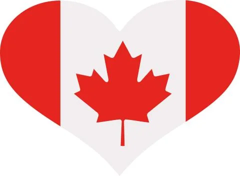 Heart with candian flag Stock Illustration