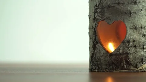 Heart candle romantic background Video stock 70609022