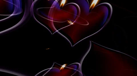 Heart Candle Turning 库存影片 34285048