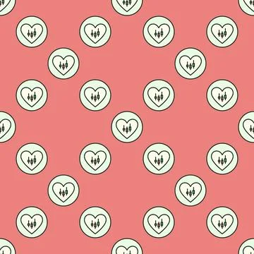 Heart with Candlestick Chart vector Trading Lover colored round seamless pa.. Stock Illustration