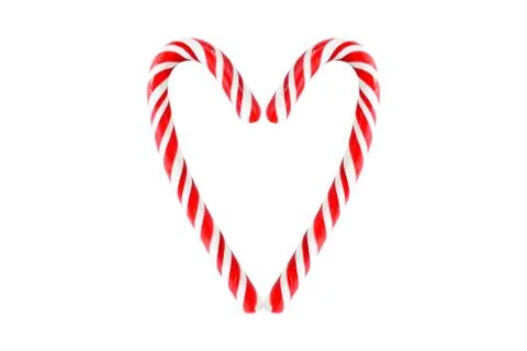 Heart from candy cane Stock Photos