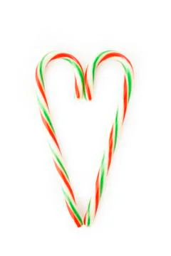 Heart of candy canes Stock Photos