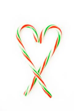 Heart of candy canes Stock Photos