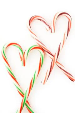 Heart of candy canes 스톡 사진