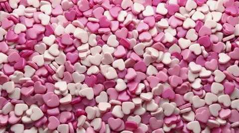 Heart Candy Falling to The Ground, 3d Animation 4k Video stock 63797259