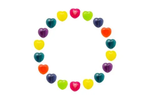 Heart Candy Set in Circle Shape for Valentine Stock Photos
