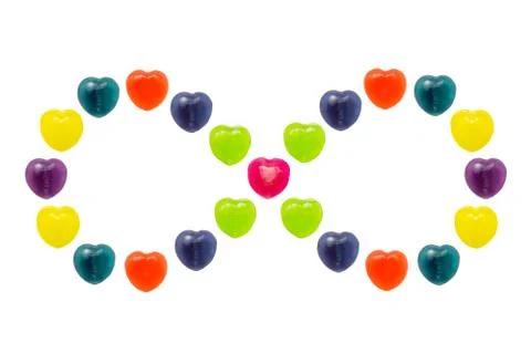 Heart Candy Set in Infinity Shape for Valentine Stock Photos
