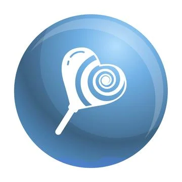 Heart candy stick icon, simple style Stock Illustration