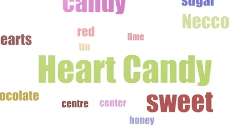 Heart Candy Tag Cloud Animated On White Background Stock Footage 107238083
