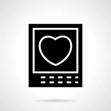 Heart card black silhouette vector icon Stock Illustration