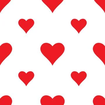 Heart card suits. Seamless pattern. Poker suits Stock Illustration