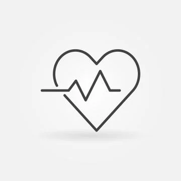 Heart cardiogram concept icon - vector heartbeat sign Stock Illustration