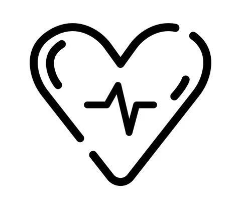Heart cardiogram flat icon. Pulse pictogram for web. Line stroke. Suitcase is Stock Illustration
