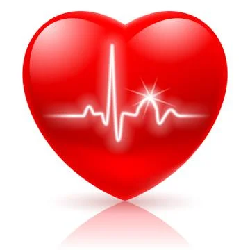 Heart with cardiogram. Illustrazione stock