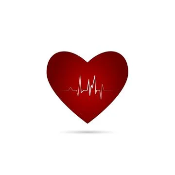 Heart with cardiogram. Stock Illustration