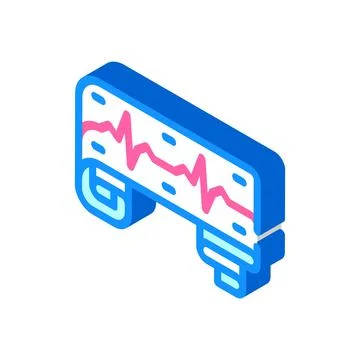 Heart cardiogram isometric icon vector illustration sign Illustrazione stock