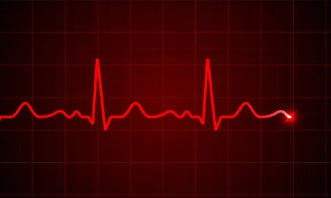 Heart cardiogram pulse chart on electrocardiogram monitor. Vector medical ECG Illustrazione stock