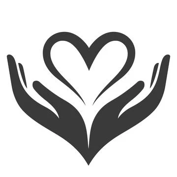 Heart in Caring Hands Support Symbol Vector Illustrazione stock
