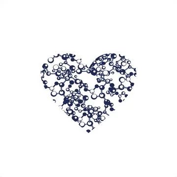 Heart cell molecule shape logo and icon Stock Illustration