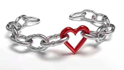 Heart in chain Stock Illustration