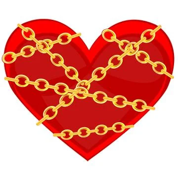 Heart in chain Stock Illustration
