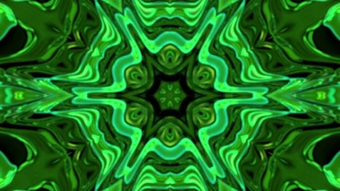 Heart Chakra Healing Loop – Green Fractal Flowing Mandala, Energy Animation, 60s Stock Footage 304756271