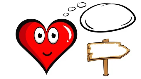 Heart character and empty sign Stock Footage 111484415