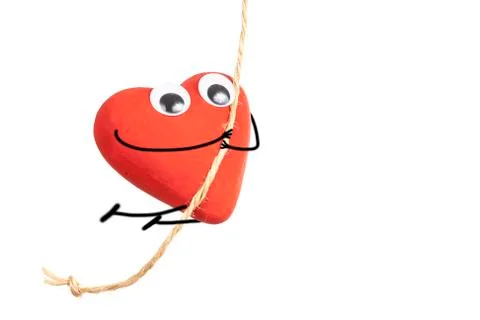 Heart character jumping Stock Photos