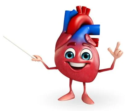 Heart character with pointing Stock Illustration