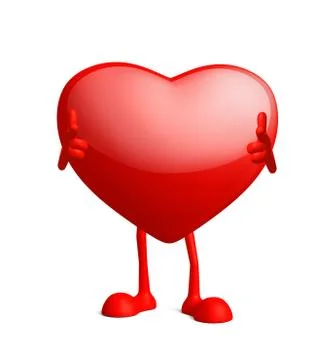 Heart character with pointing pose Stockillustratie