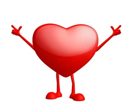 Heart character with pointing pose Illustrazione stock