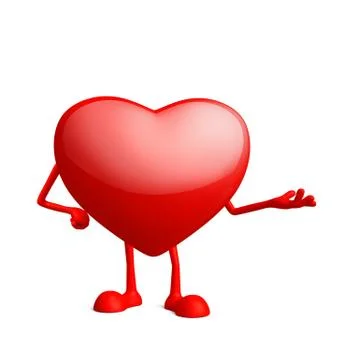 Heart character with presentation pose Stock-Illustration