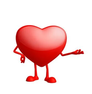 Heart character with presentation pose Stock-Illustration