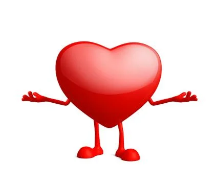 Heart character with presentation pose Illustrazione stock
