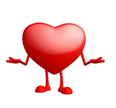 Heart character with presentation pose Stockillustratie
