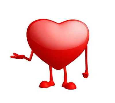 Heart character with presentation pose Illustrazione stock