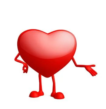 Heart character with presentation pose Stock Illustration